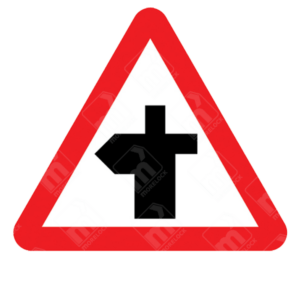 Crossroads Ahead Warning Sign – Diagram 504.1C installed for improved junction safety