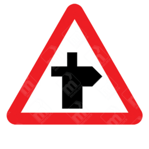 Crossroads Ahead Warning Sign – Diagram 504.1A installed to improve road junction awareness