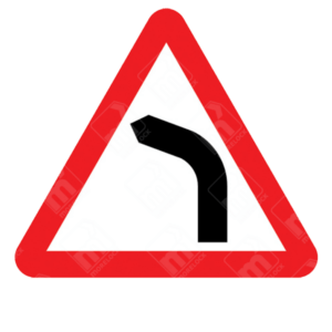 Harsh Turn Ahead Warning Sign – Diagram 512A installed on roads with sharp left-hand bends