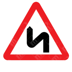 Double Bend Ahead Warning Sign – Diagram 513A showing two curves, first to the left