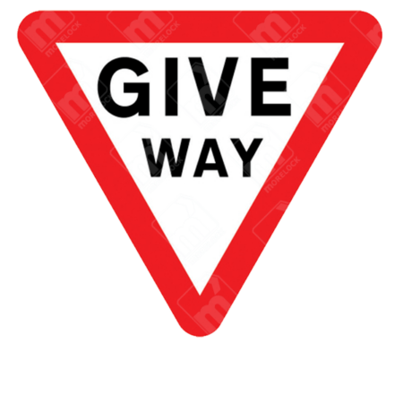 Give Way Sign – Diagram 602 featuring inverted triangle with bold GIVE WAY text and red border