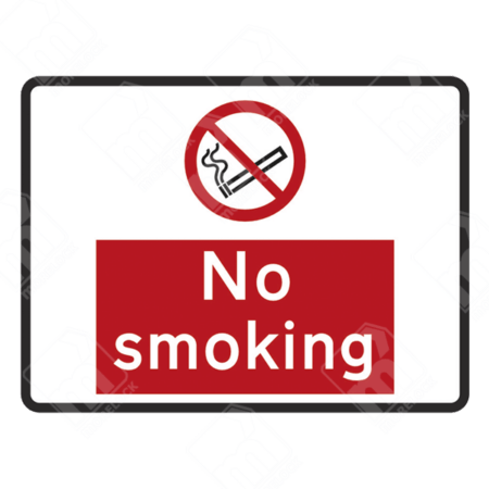 No Smoking Sign with Symbol – Official UK safety sign prohibiting smoking in designated areas.