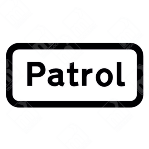 School Crossing Patrol Sign (Diagram 547.1) – Official UK traffic sign warning drivers of a school crossing patrol ahead, ensuring child safety and traffic awareness.