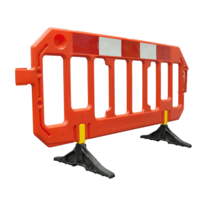 Standard Plastic Pedestrian Barrier – 2 Metre Gate Barrier for roadworks, crowd control, and pedestrian safety with high-visibility design and interlocking system.