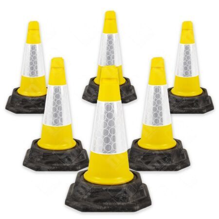 Yellow Half Metre Traffic Cone (46 One Piece Traffic Cone)