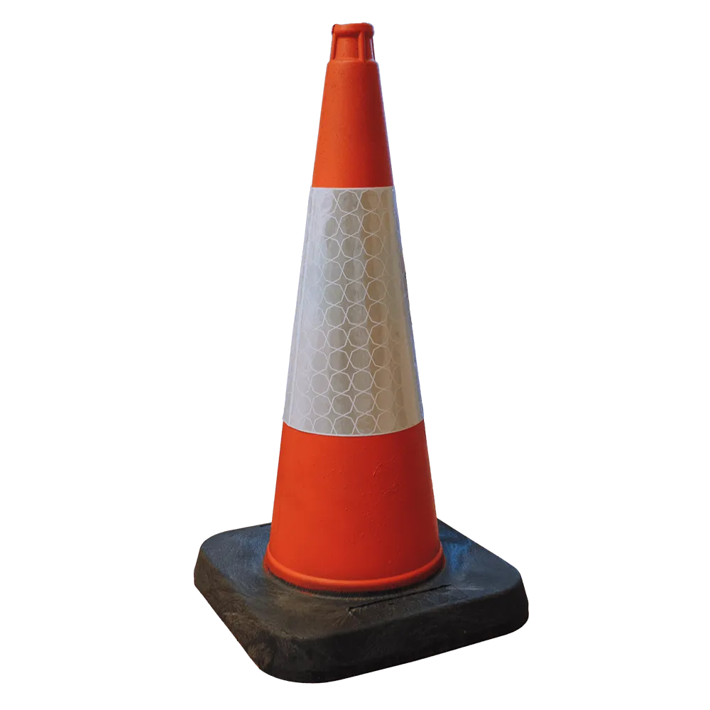 Traffic Cone 1 Metre | Temporary UK Traffic Management Equipment– UK high-visibility safety cone with reflective sleeve for roadworks and traffic management.