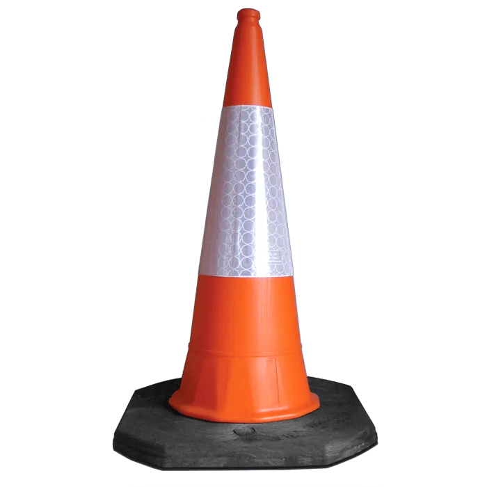 Traffic Cone 1 Metre | Temporary UK Traffic Management Equipment– UK high-visibility safety cone with reflective sleeve for roadworks and traffic management.