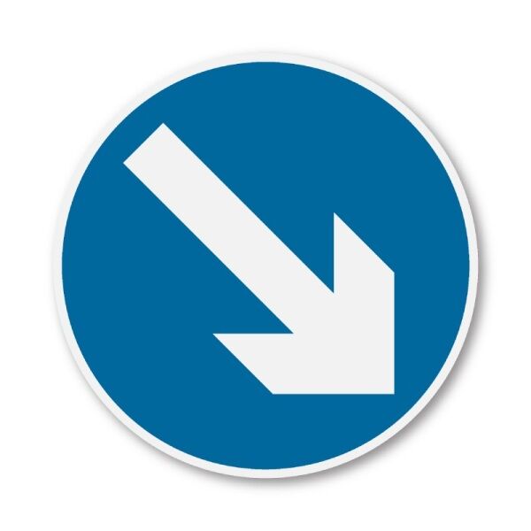 Keep Right Sign – Diagram 610B is a temporary UK traffic sign instructing vehicles to keep right for safer navigation around obstacles and roadworks.