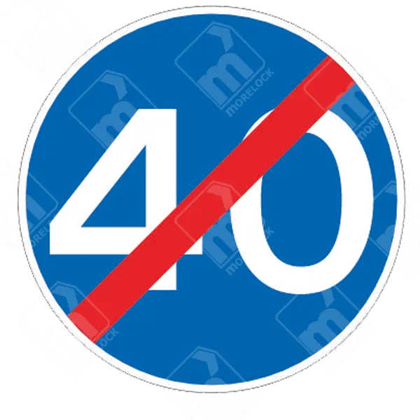 End of Minimum Speed Limit 40 Sign – Diagram 673V40. Permanent UK regulatory sign indicating the end of a 40 mph minimum speed limit.