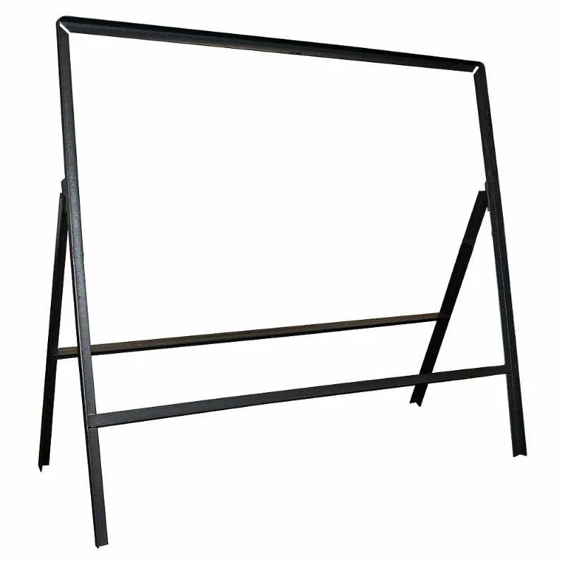 Rectangular Road Sign Frame – Heavy-duty steel sign stand with a standard leg angle design for securing temporary UK road signs in construction zones and roadworks.