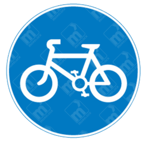 Pedal Cycles Only Sign – Diagram 955 showing white bicycle icon in blue circle