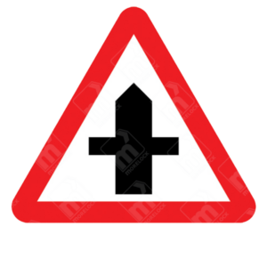 Crossroads Ahead Warning Sign – Diagram 504.1B installed to improve junction awareness