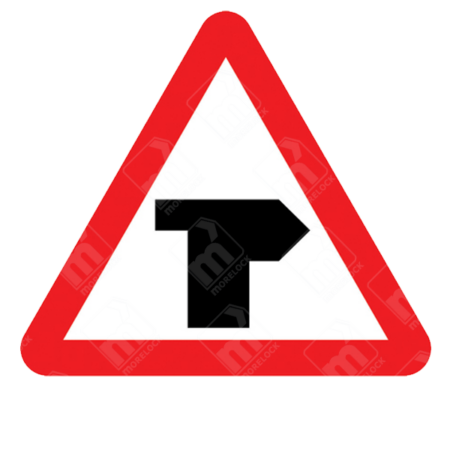 T-Junction Ahead Warning Sign – Diagram 505.1B installed for improved junction safety