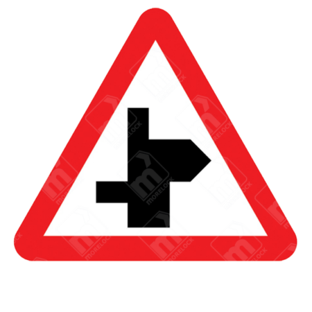 Staggered Junction Ahead Warning Sign – Diagram 507.1D installed to improve safety at complex junctions