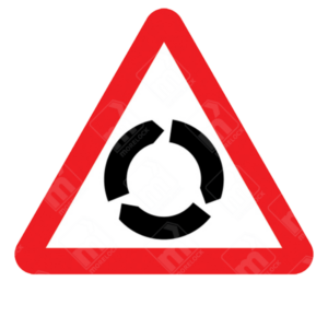 Roundabout Ahead Warning Sign – Diagram 510 installed to improve road safety near roundabouts