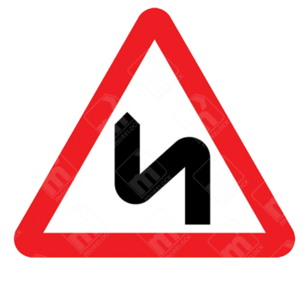 Double Bend Ahead Warning Sign – Diagram 513A showing two curves, first to the left