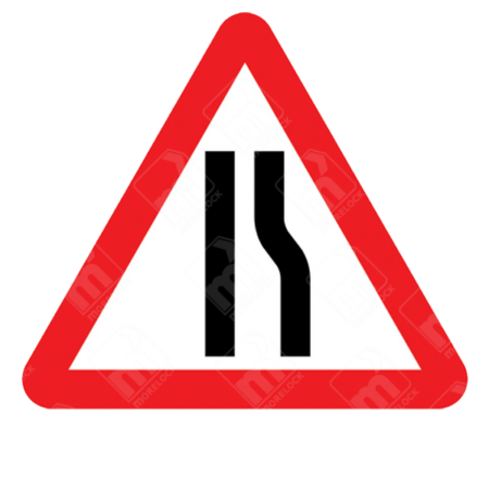 Road Narrows on Right Ahead Warning Sign – Diagram 517B showing a narrowing carriageway from the right side