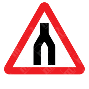 Dual Carriageway Ends Sign (Diagram 520) – UK warning sign alerting drivers to the end of a dual carriageway.