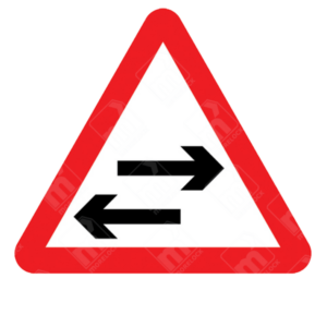 Two-Way Traffic Crossing Ahead Sign(Diagram 522) – UK warning sign indicating two-way traffic ahead for driver safety.