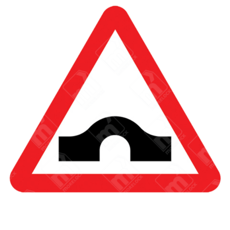 Hump Bridge Ahead Warning Sign – Diagram 528 showing raised bridge hazard in triangle warning format