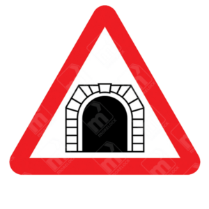 Tunnel Ahead Warning Sign – Diagram 529.1 showing black tunnel arch in red triangle to warn of tunnel entrance