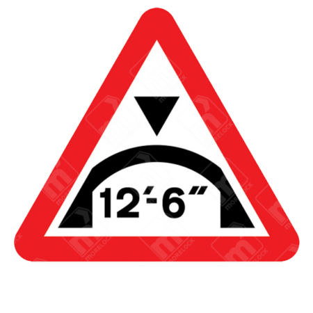 Maximum Headroom Available at Arch Bridge Ahead Warning Sign – Diagram 531.1A featuring arch symbol and height restriction in red-bordered triangle