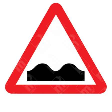 Uneven Road Ahead Sign - Diagram 556 with wave symbol in triangle used to warn of surface irregularities