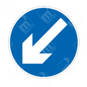 Keep Left Sign (Diagram 606C) – UK traffic sign instructing vehicles to proceed only in the left direction for safe traffic management.
