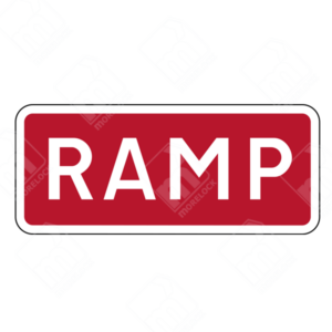 Ramp Sign (Diagram 7013) – UK road sign alerting drivers to a sudden change in carriageway level, ensuring safe speed reduction and road safety.