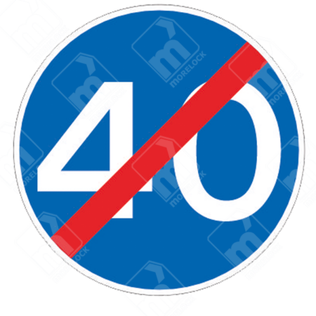 End of Minimum Speed Limit 40 Sign – Diagram 673V40. Permanent UK regulatory sign indicating the end of a 40 mph minimum speed limit.