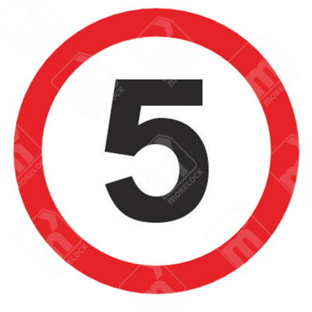 5mph Speed Limit Sign (Diagram 670V5) – UK traffic sign enforcing a 5 mph maximum speed for safety.