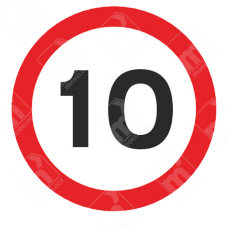 10mph Speed Limit Sign (Diagram 670V10) – UK traffic sign enforcing a 10 mph maximum speed for safety.