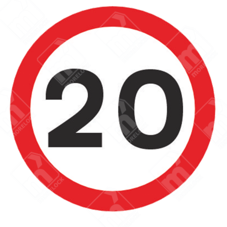 20mph Speed Limit Sign (Diagram 670V20) – UK traffic sign enforcing a 20 mph maximum speed for safety.