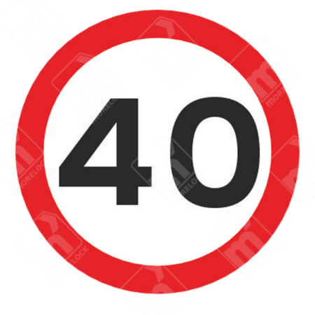 40mph Speed Limit Sign (Diagram 670V40) – UK traffic sign enforcing a 40 mph maximum speed for safety.