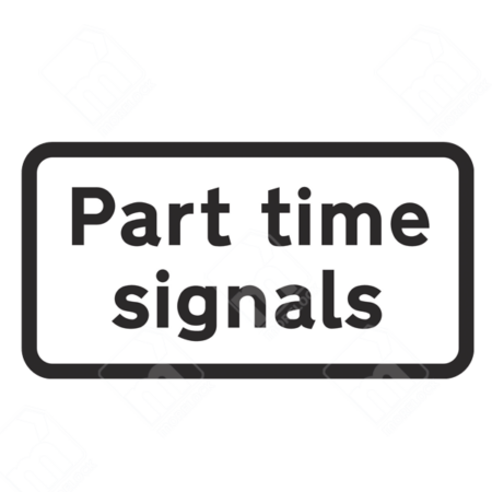 Part Time Signals Sign – Diagram 543.1. UK traffic management sign indicating part-time traffic signal operation.