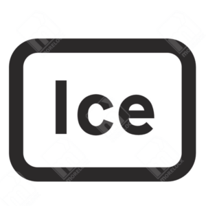 Ice Sign – Diagram 554.3. UK traffic management sign warning motorists of icy road conditions ahead, ensuring winter road safety.