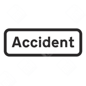 Accident Sign – Diagram 563. UK traffic management sign warning drivers of an accident ahead to ensure safe navigation and prevent further incidents.