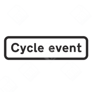 Cycle Event Sign – Diagram 950.1V3. UK traffic management sign warning motorists of an upcoming cycle event to improve road safety.