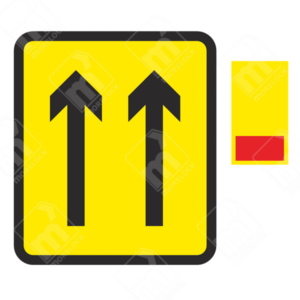 2 Lane Wicket Sign – Diagram 7202.2 – Official UK temporary road sign indicating a two-lane wicket system for structured traffic movement in roadworks.