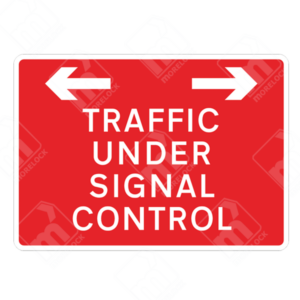 Traffic Under Signal Control Sign – Diagram 7021 – Official UK temporary road sign warning drivers that traffic ahead is being controlled by portable traffic signals.