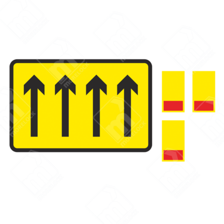 4 Lane Wicket Sign – Diagram 7202.4 – Official UK temporary road sign indicating a four-lane wicket system for structured traffic movement in roadworks.