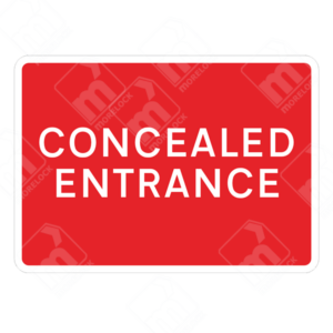 Concealed Entrance Sign – Temporary UK traffic sign warning drivers of hidden access points for enhanced road safety.