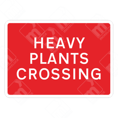 Heavy Plant Crossing Sign – Temporary UK traffic sign warning drivers of slow-moving construction vehicles crossing ahead.