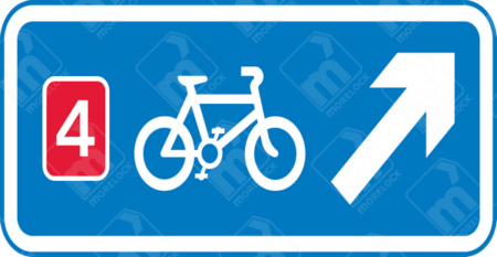 National Cycle Route Direction Sign (Diagram 2601.1) – UK road sign indicating the direction of a numbered cycle route at a junction, forming part of the National Cycle Network.