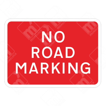No Road Marking Sign – Temporary UK traffic sign warning drivers of missing or absent lane markings for enhanced road safety.