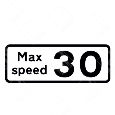 Max Speed 30 Sign (Diagram 513.2A) – UK traffic sign advising a maximum speed of 30 mph when approaching bends or other hazards.