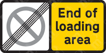 End of Loading Area Sign (Diagram 640.5) – UK traffic sign indicating the end of a no-loading and unloading restriction zone.
