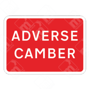 Adverse Camber Sign – Diagram 7010.1D – Official UK temporary road sign warning drivers of an adverse camber road surface.