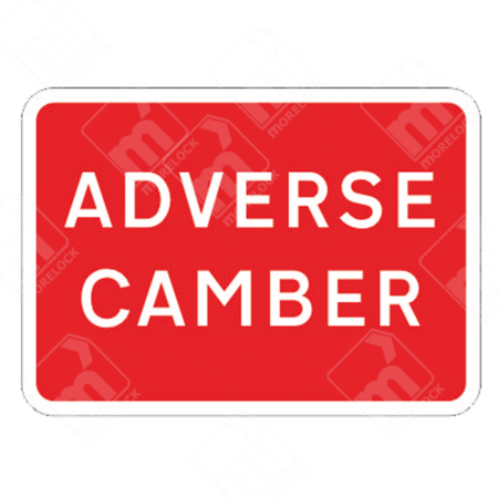 Adverse Camber Sign – Diagram 7010.1D – Official UK temporary road sign warning drivers of an adverse camber road surface.