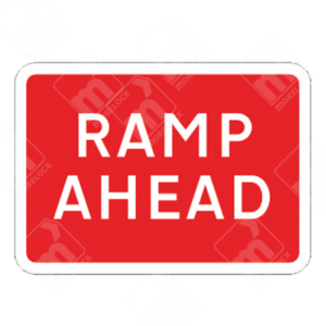 Ramp Ahead Sign – Diagram 7010.1E – Official UK temporary road sign warning drivers of an approaching ramp in roadwork or construction areas.